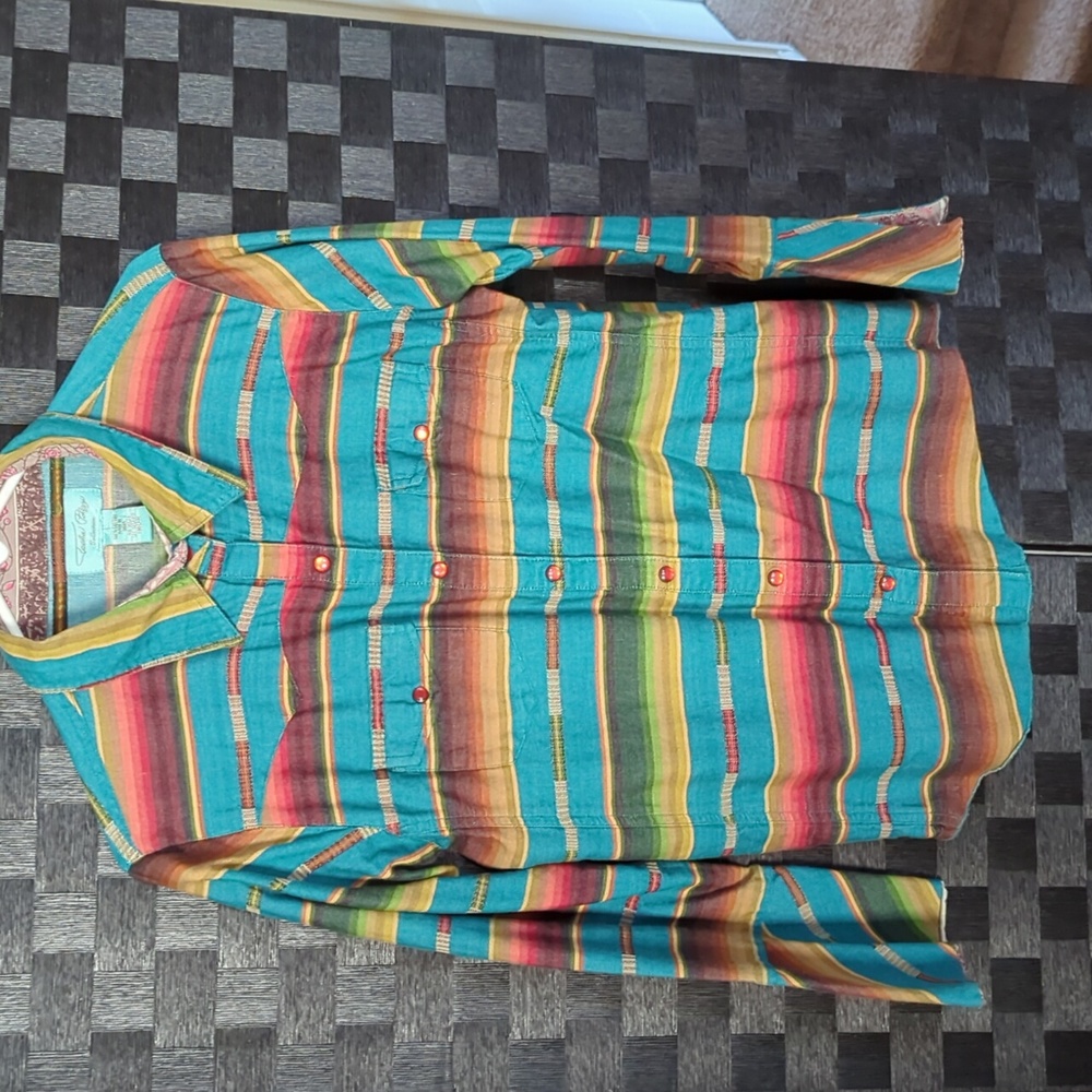 VINTAGE TASHA POLIZZI Cotton Serape Cotton Cowgirl Blouse